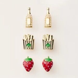 kate spade new york x Target Earrings Champagne French Fries Strawberries